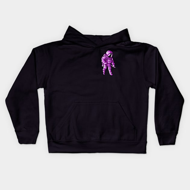 Lost in space purple astronaut Kids Hoodie by retropetrol